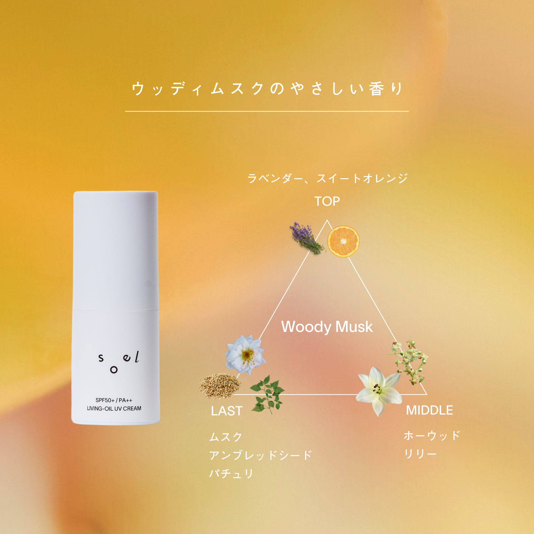 LIVING-OIL UV CREAM 日焼け止めクリーム〈SPF50+・PA++ 30g〉